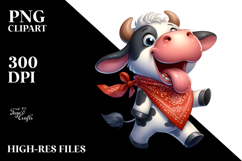tongue-out Cow with Party Hat, High-Res PNG Product Image 2