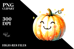 Funny Pumpkin Watercolor PNG Product Image 2