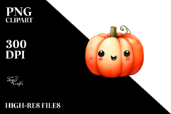 Funny Pumpkin Watercolor PNG Product Image 2