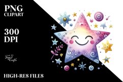 Simple Smiling Star Sublimation PNG Product Image 2