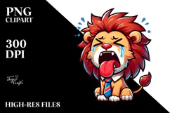 Despairing Lion with Bow Tie PNG Product Image 2