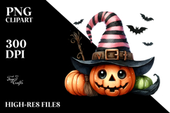 Funny Halloween Hat Watercolor PNG Product Image 2