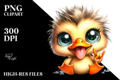 Energetic Duck with Rocker Look, High-Res PNG Product Image 2