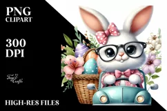 Easter Bunny Egg Flower, Clipart |T-shirt, Mug PNG Product Image 7