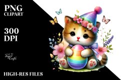 Baby Cat with Easter Egg PNG Product Image 2