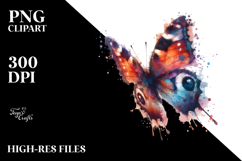 Butterfly with Splashes, Transparent PNG Product Image 2