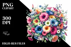 Vibrant Colorful Morning Glory | Sublimation | Clipart Product Image 3