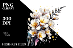 y Freesia Watercolor Splash PNG Product Image 2