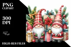 Christmas Gnomes and Presents, PNG Product Image 3