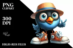 Watercolor Bird Big Eyes Clipart Product Image 3