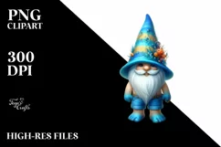 Vibrant Summer Gnome Azurre Accents Clipart Product Image 3
