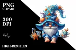 Vibrant Summer Gnome Azurre Accents Clipart Product Image 1