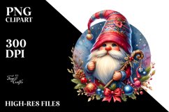 Christmas Gnome,Watercolor PNG Product Image 1