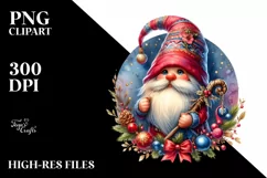 Christmas Gnome,Watercolor PNG Product Image 1
