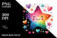 Colorful Star Hearts PNG Product Image 2