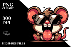 Pure Joy Mouse with Oversized Sunglasses, PNG Product Image 2