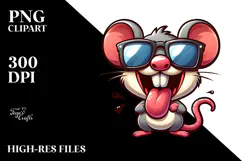 Goofy Tongue-Out Joy PNG Product Image 2