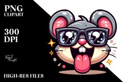 Pure Joy Mouse with Oversized Sunglasses, PNG Product Image 2