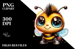 Energetic Bee with Punk Look, High-Res PNG Product Image 2