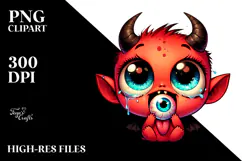 Vibrant Funny Little Demon PNG Product Image 2
