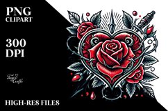Tattoo Style Heart PNG Product Image 2