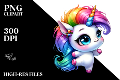 Cute Unicorn with Cool Haircut, Transparent PNG Product Image 2