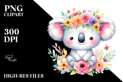 Koala Vibrant Flower Crown Clipart Product Image 2