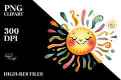 Watercolor Colorful Sun PNG Product Image 2