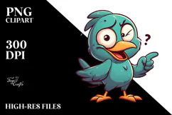 Cartoony Bird Wearings PNG Product Image 2