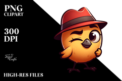 Funny Bird with Winking Eye PNG Product Image 2