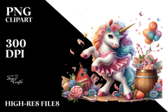 Colorful Baby Unicorn Barn Dance PNG Product Image 2