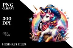 Colorful Baby Unicorn Barn Dance PNG Product Image 2