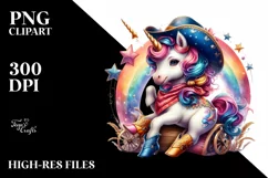Colorful Baby Unicorn Barn Dance PNG Product Image 1