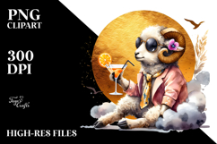 Lamb with Beachwear and Cocktail, High-Res PNG Product Image 2