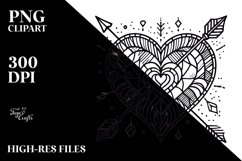 Lineart Stained Heart PNG Product Image 2