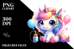 Cute Baby Unicorn Pumpkin Clipart Product Image 2
