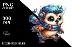 Goofy Baby Owl Running PNG Product Image 3