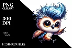 Goofy Baby Owl Running PNG Product Image 1