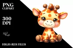 Colorful Brownish Sewed Giraffe | Sublimation | Clipart Product Image 3