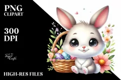 Easter Bunny Egg Flower, Clipart |T-shirt, Mug PNG Product Image 8