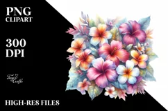 Colorful Hawaiian Flowers, Transparent PNG Product Image 1