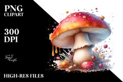 Glossy Mushroom,Watercolor PNG Product Image 1