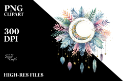 Vibrant Boho Moon Foliage Stars | Sublimation | Clipart Product Image 2