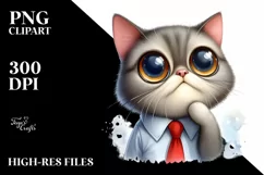 Expressive Big Eyes Caricature | Sublimation Clipart Product Image 1