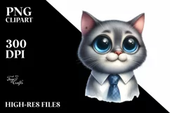Expressive Big Eyes Caricature | Sublimation Clipart Product Image 1