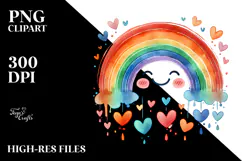Colorful Rainbow with Hearts, Transparent PNG Product Image 2