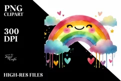Colorful Hanging Rainbow Hearts PNG Product Image 2