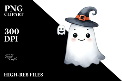Funny Halloween Ghost Goofy Smile Clipart Product Image 2