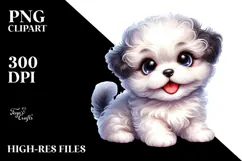 Baby Bichpoo Watercolor PNG Product Image 2