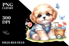 Baby Bichpoo Watercolor PNG Product Image 2